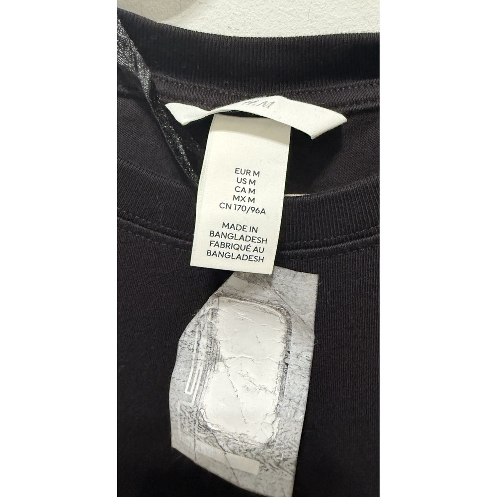 H & M black basic t shirt dress short sleeve‎ medium 100% cotton comfy classic - Picture 6 of 10
